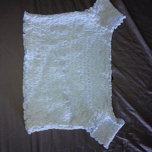 Light Blue Ruffle Crop Top